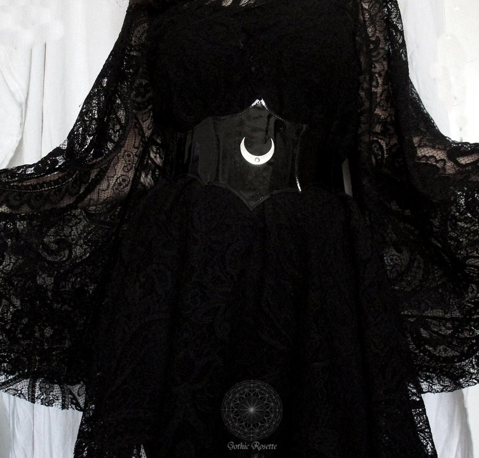 Moon Belt Black Patent Vegan Leather Gothic Belt Occult Goth | Etsy