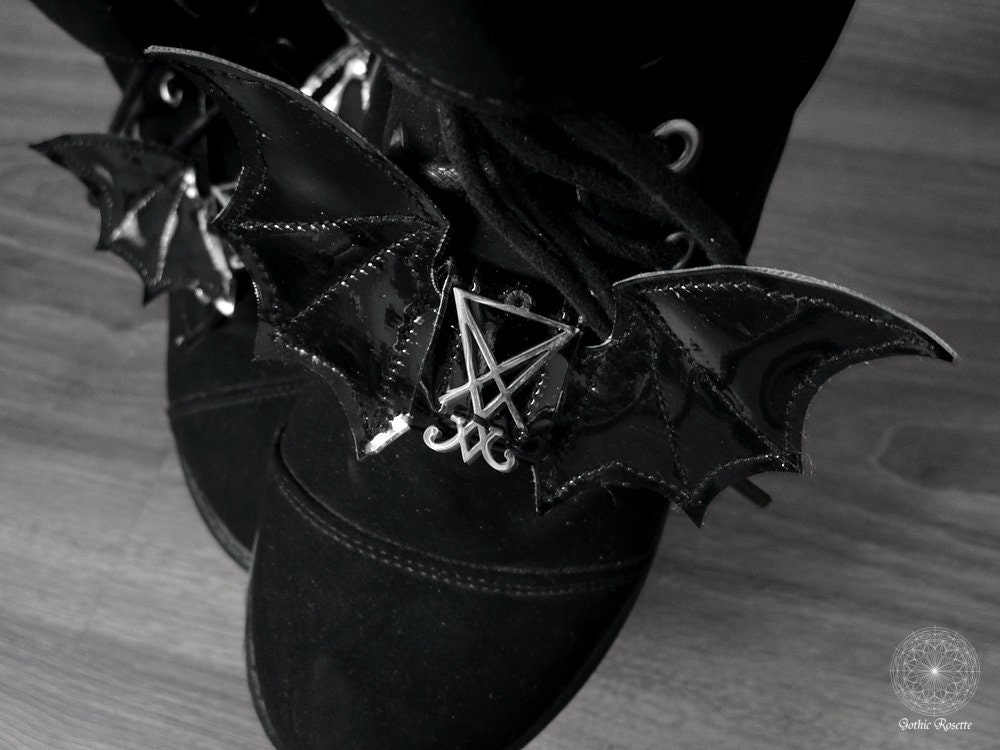 Satanic shoes satanic shoe clip satanic shoe wings occult | Etsy