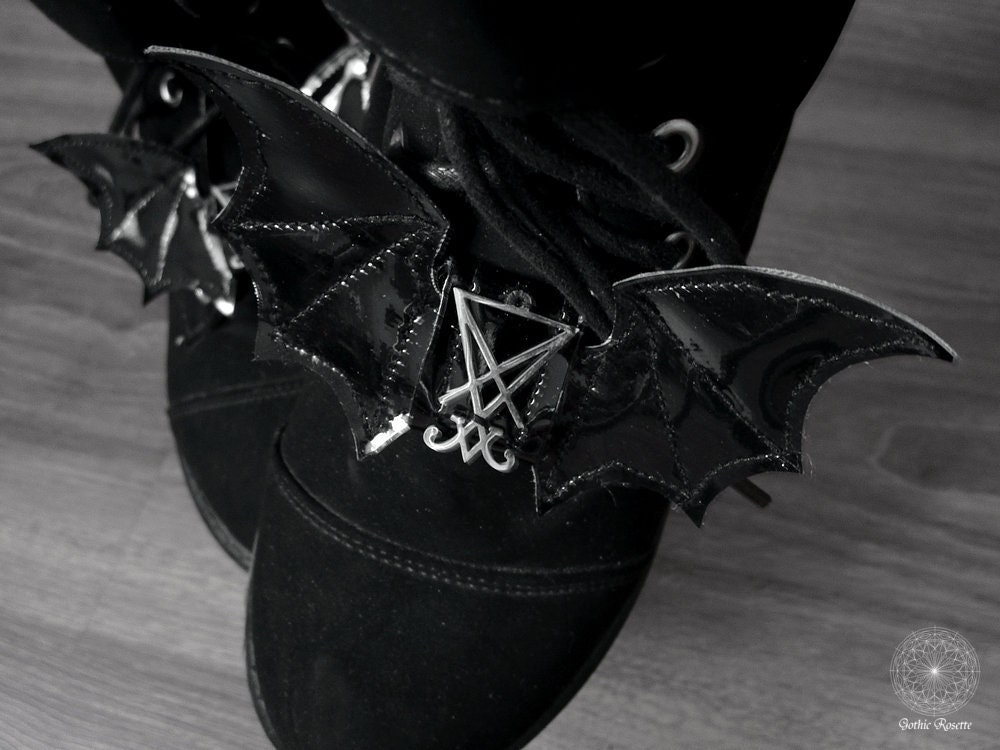 Satanic shoes satanic shoe clip satanic shoe wings occult Etsy
