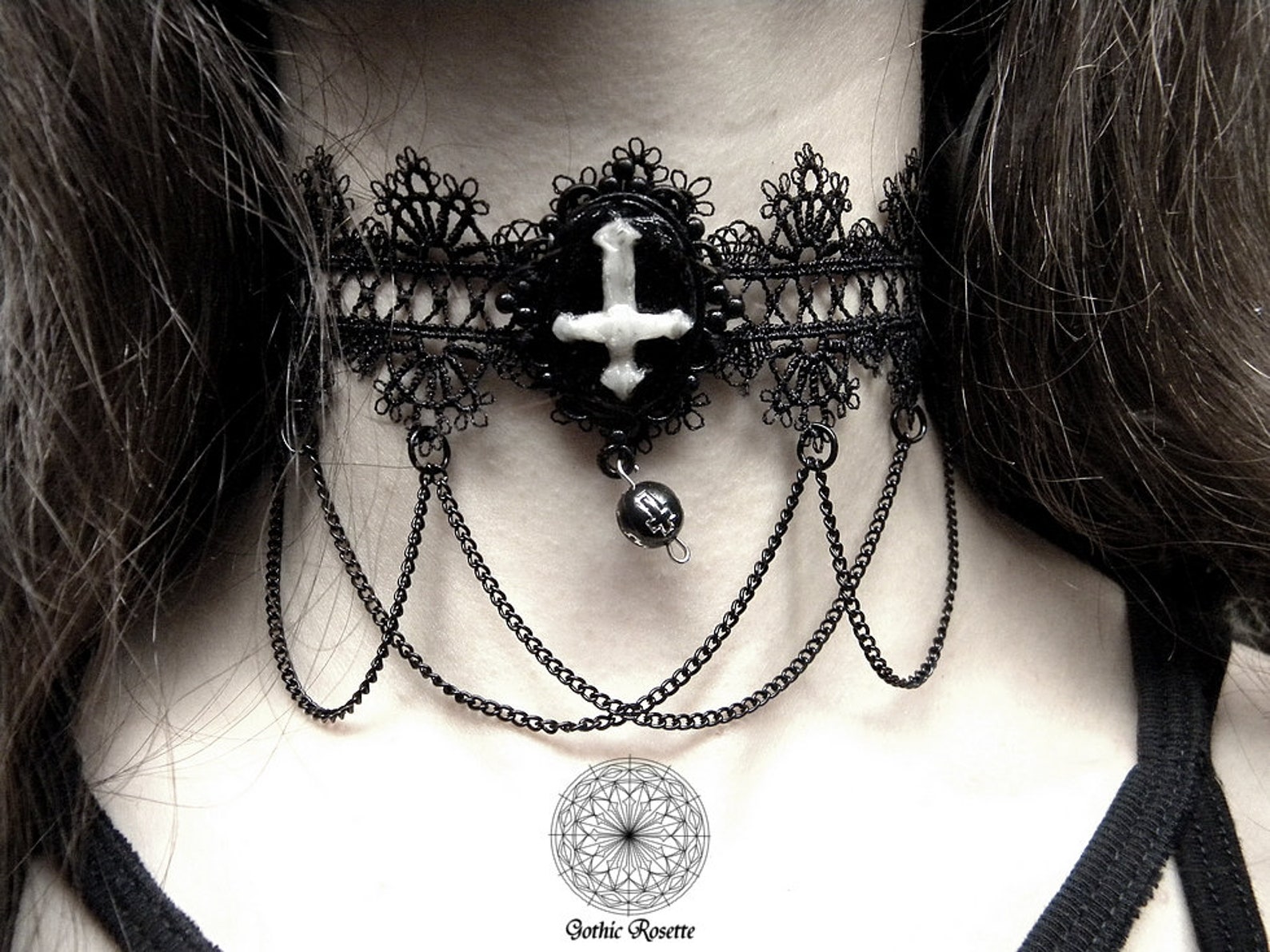 Gothic choker gothic jewelry occult jewelry satanic Etsy