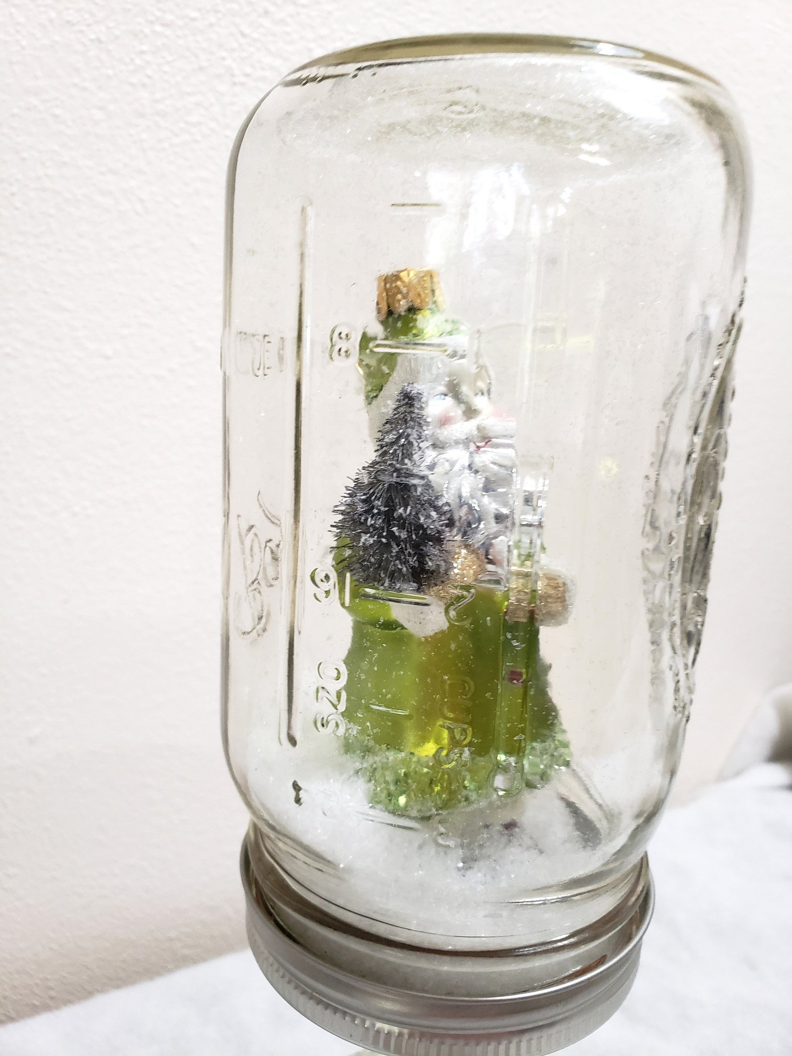 Upcycled Santa Waterless Snow Globe Etsy