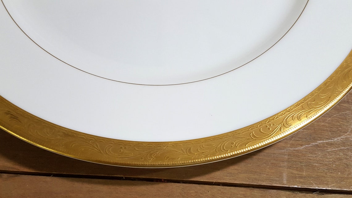 Mikasa Crown Jewel Plate Gold White Elegant Dining Replacement | Etsy