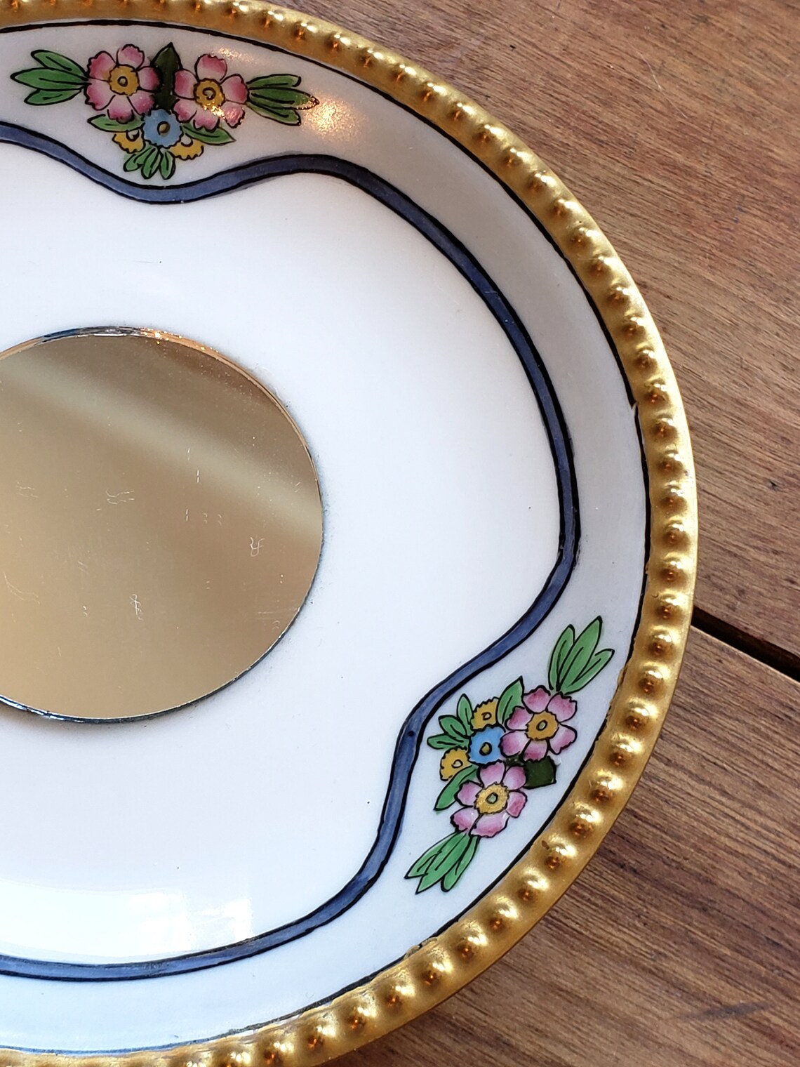 Vintage Limoges Saucer Mirror Hand Painted Etsy