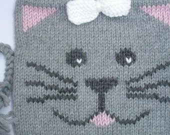 bonnet bébé et enfant  chat fille ou garçon tricoté main de la naissance à 4 ans