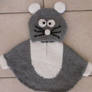 Baby and hooded poncho mouse shape from 3 months to 24 months