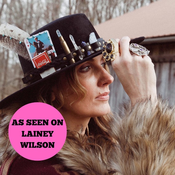 Buy Leather Crystal Hat Band/ Western Hat/ Leather Hat Band 