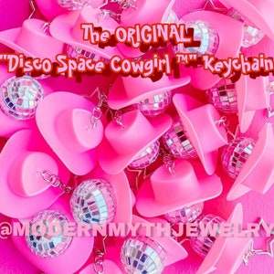 THE ORIGINAL Disco Space Cowgirl ™ keychain / nash bash /cowgirl keychain  / disco ball/ disco keychain/space cowgirl keychain