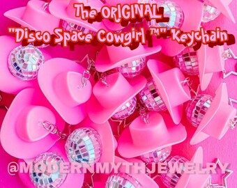 THE ORIGINAL Disco Space Cowgirl ™ keychain / nash bash /cowgirl keychain  / disco ball/ disco keychain/space cowgirl keychain