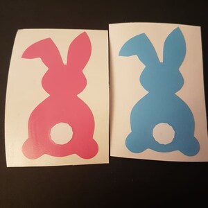 Osterhase Schwanz Junge Mädchen VINYL Aufkleber Geschenk Flasche Becher Ei Zuhause