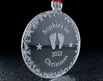 Personalised Baby's first Christmas bauble hand made tree decoration