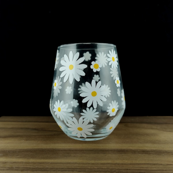 marguerite fleurs gobelet verre été amusement fille cadeau fête homewear anniversaire