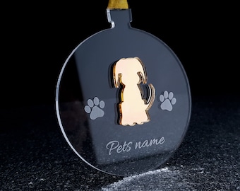 Personalised Pet Christmas bauble hand made tree decoration