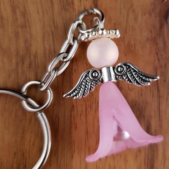 Guardian Angel Pink Petal Keyring