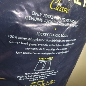 Vtg Sealed 1996 Jockey Classic Full Cut Boxer Blue 100% Cotton Mens Large USA image 7