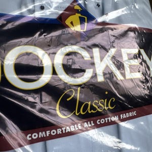 Vtg Sealed 1996 Jockey Classic Full Cut Boxer Blue 100% Cotton Mens Large USA image 4
