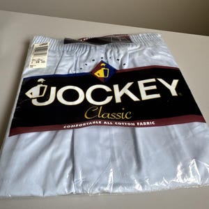 Vtg Sealed 1996 Jockey Classic Full Cut Boxer Blue 100% Cotton Mens Large USA image 9