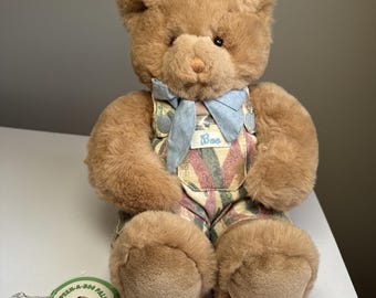 vtg mango peek-a-boo pals teddy bear magnetic paws wind up musical plush works