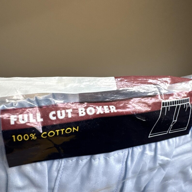 Vtg Sealed 1996 Jockey Classic Full Cut Boxer Blue 100% Cotton Mens Large USA image 3
