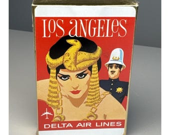 1970s Vintage Sealed Delta Air Lines Los Angeles Royal Jet Playing Cards