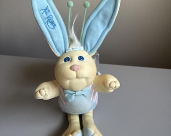 Vtg 1985 Cabbage Patch Kids Bunny Bee Xavier Roberts Blue Plush Pouch 13"
