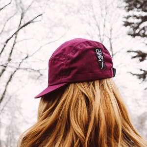 Cycling cap 5 panel burgundy