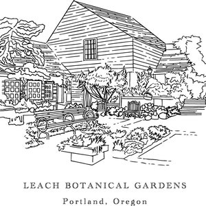 Leach Botanical Gardens Wedding Venue, Oregon Wedding Venue, wedding invitations, illustration, letterpress, digital download, diy