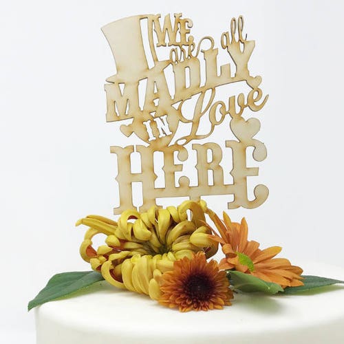 Just Married Alice in Wonderland wedding cake topper décoration acrylique .189