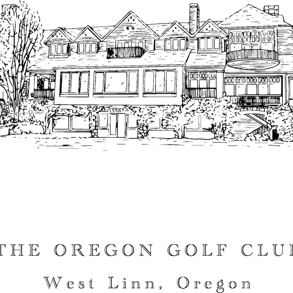 Oregon Golf Club Wedding Venue, Oregon Wedding Venue, wedding invitations, illustration, letterpress