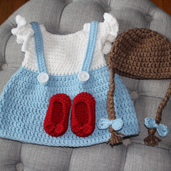 Baby costume, shoes, and wig
