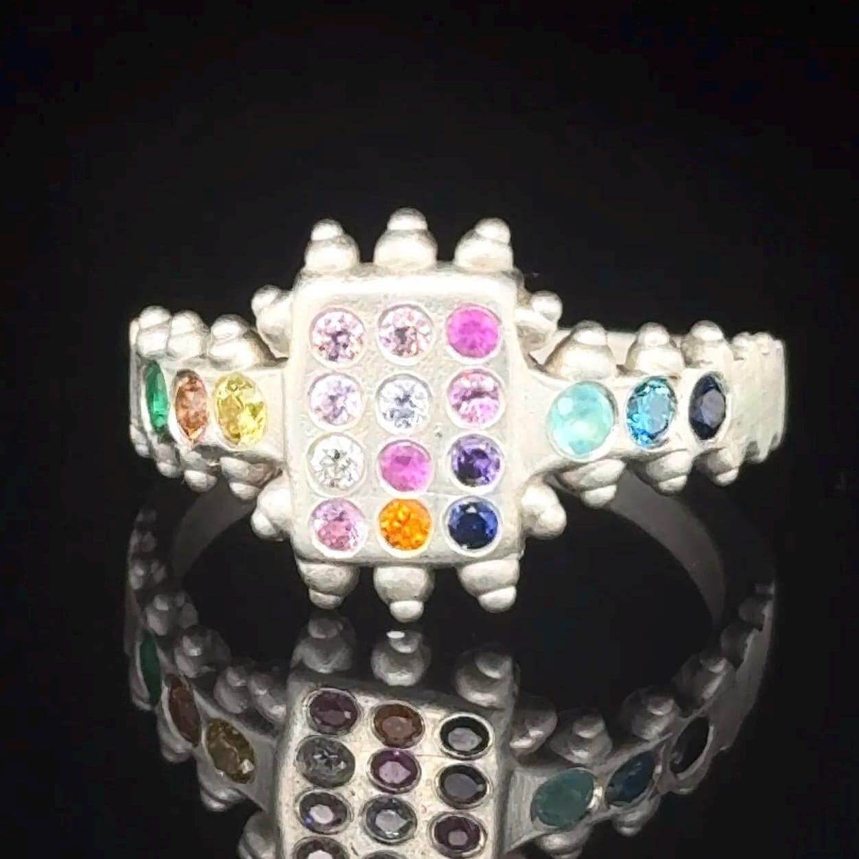 Handcrafted Sterling Silver Multi Gemstone Statement Ring - Etsy