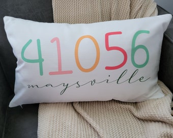 Zip Code Pillow Custom Zip Pillow Personalized Zip Code - Etsy