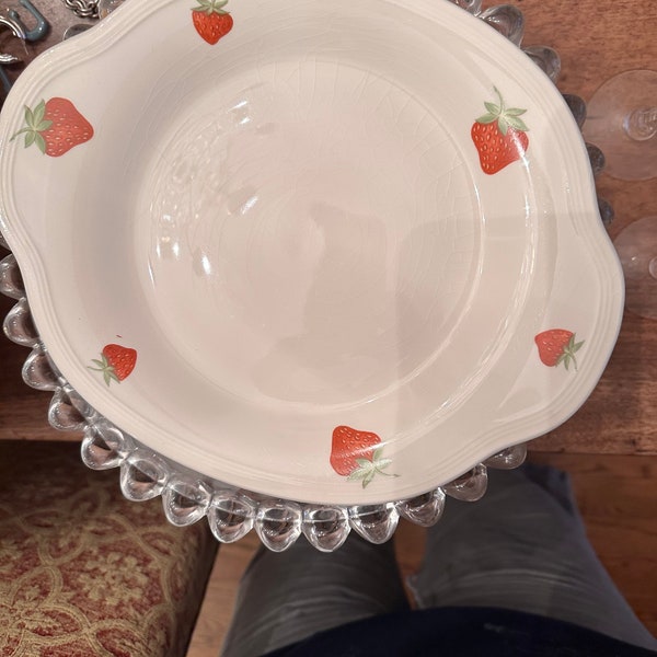 Edwin Knowles Vintage Strawberry serving platter. Perfectly charming!  This has such a charming shape..some crazing