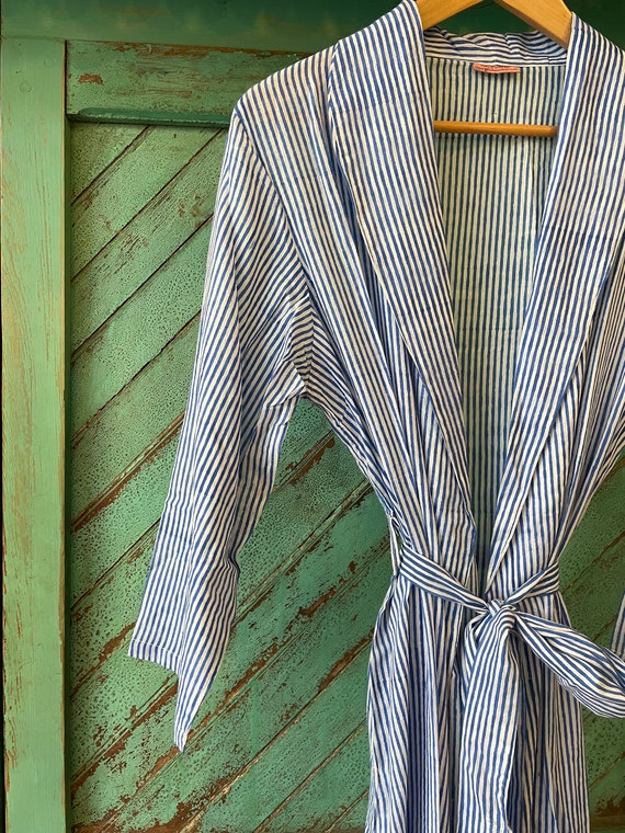 Dressing Gown for Women Light & Handmade Women's Robe in Blue 100% Organic  Cotton - Etsy Denmark