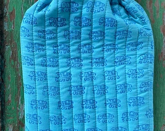 Hot Water Bottle Cover Hand Block Printed on Organic Cotton