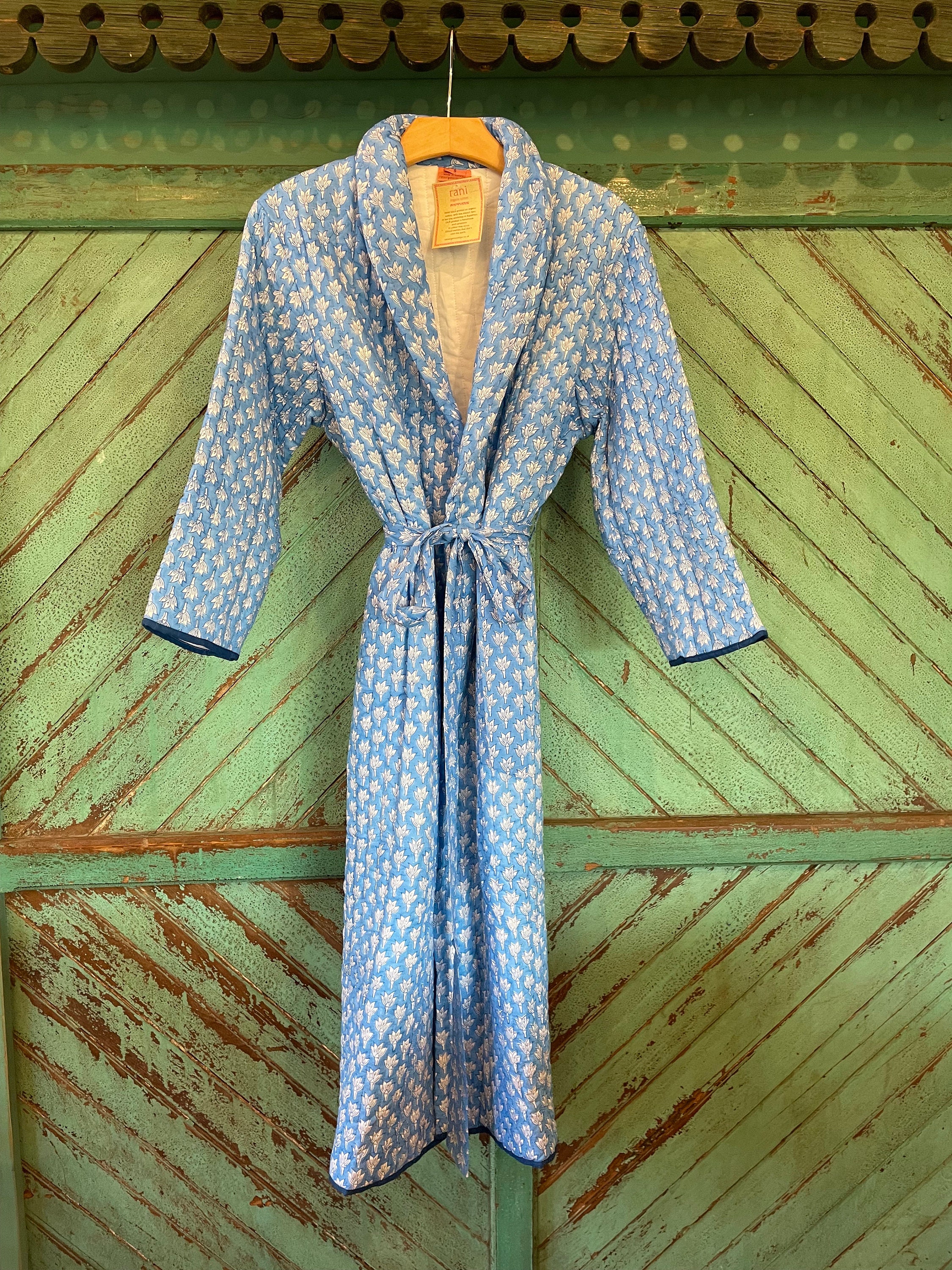 Womens Dressing Gown Block Printed Kimono Robe Birthday Gift Sleepwear  Bathrobe Loungewear Beach Cover Up - Etsy