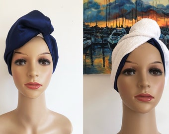 Mulberry Silk Hair Towel, Reversible Fast Drying Hair Wrap