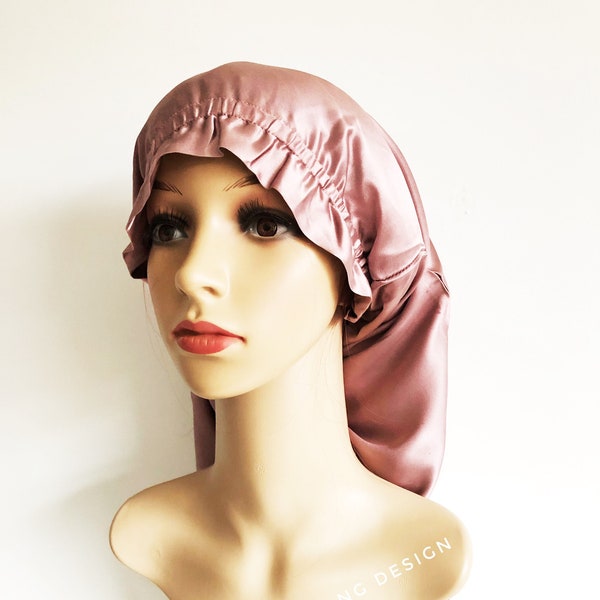 Bonnets de nuit 100 % soie de mûrier, turban de luxe en soie de 22 mm, écharpes pour femmes, cadeau pour elle, bonnet de nuit pour cheveux longs