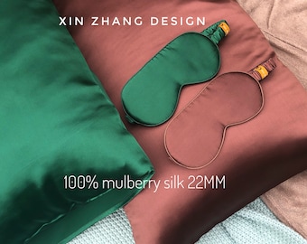 NEW IN-100% Mulberry Silk Pillowcase, 22MM, Envelope Design, Queen Size, and Gift Sets