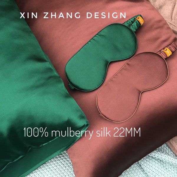 NEW IN-100% Mulberry Silk Pillowcase, 22MM, Envelope Design, Queen Size, and Gift Sets