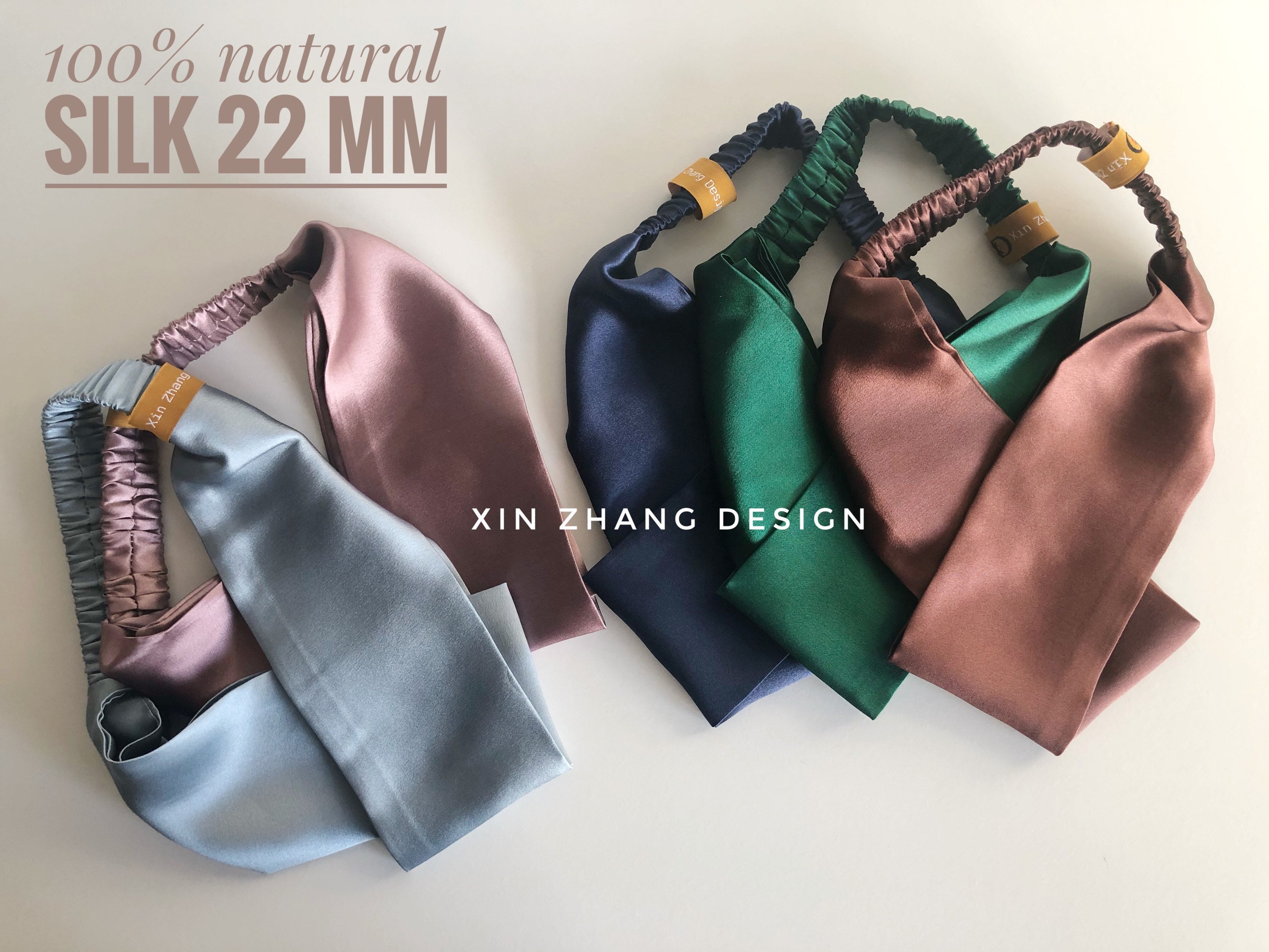 100% Silk Headband, 22 mm, Nock Hair Ribbon, Turbans, Gift for Her