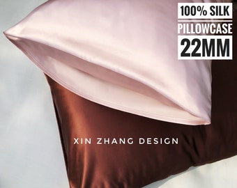 Luxury Pure Silk Pillowcase, 22mm, Anti-aging, Envelope Design, Queen Size, GIFT for Her & Him