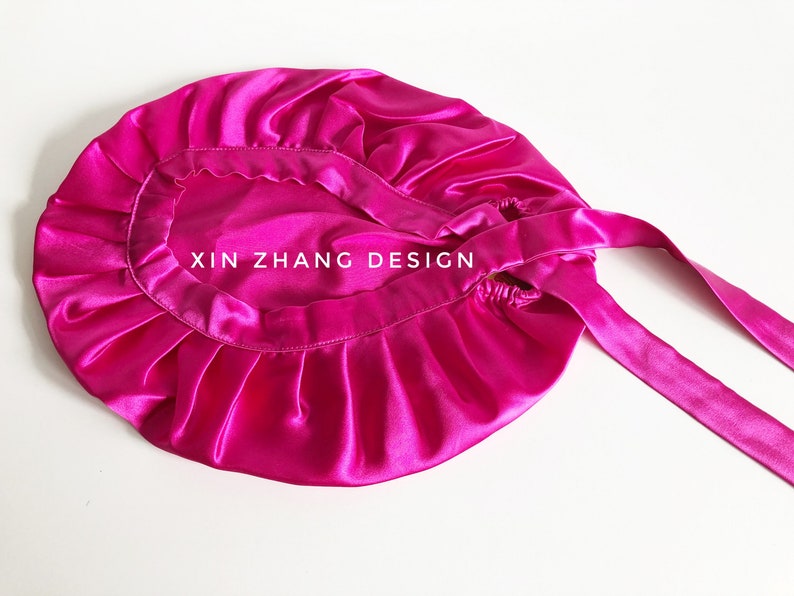 100% Mulberry Silk Sleep Bonnets, Luxury 22MM Silk Hair Turban, Women Wraps, Sleep Cap for Hair Care Rose Pink