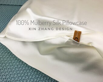 100% Silk Pillowcase, 22mm, Anti-aging, Envelope Design, Queen Size, GIFT for Her/Him