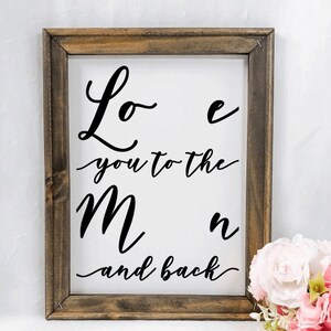 Love You To The Moon And Back Wooden Sign Handprint And Etsy Love You To The Moon And Back Wooden Sign Handprint And Etsy