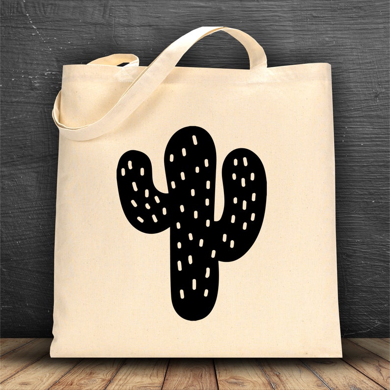 Cute Cactus bag/ book bag/ tote bag/ reusable bag/ library Etsy