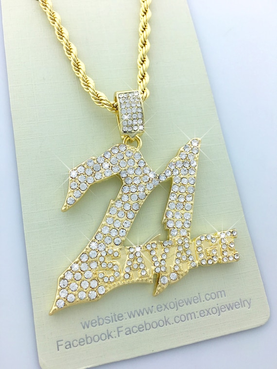 21 Savage Pendant Necklace With 24 