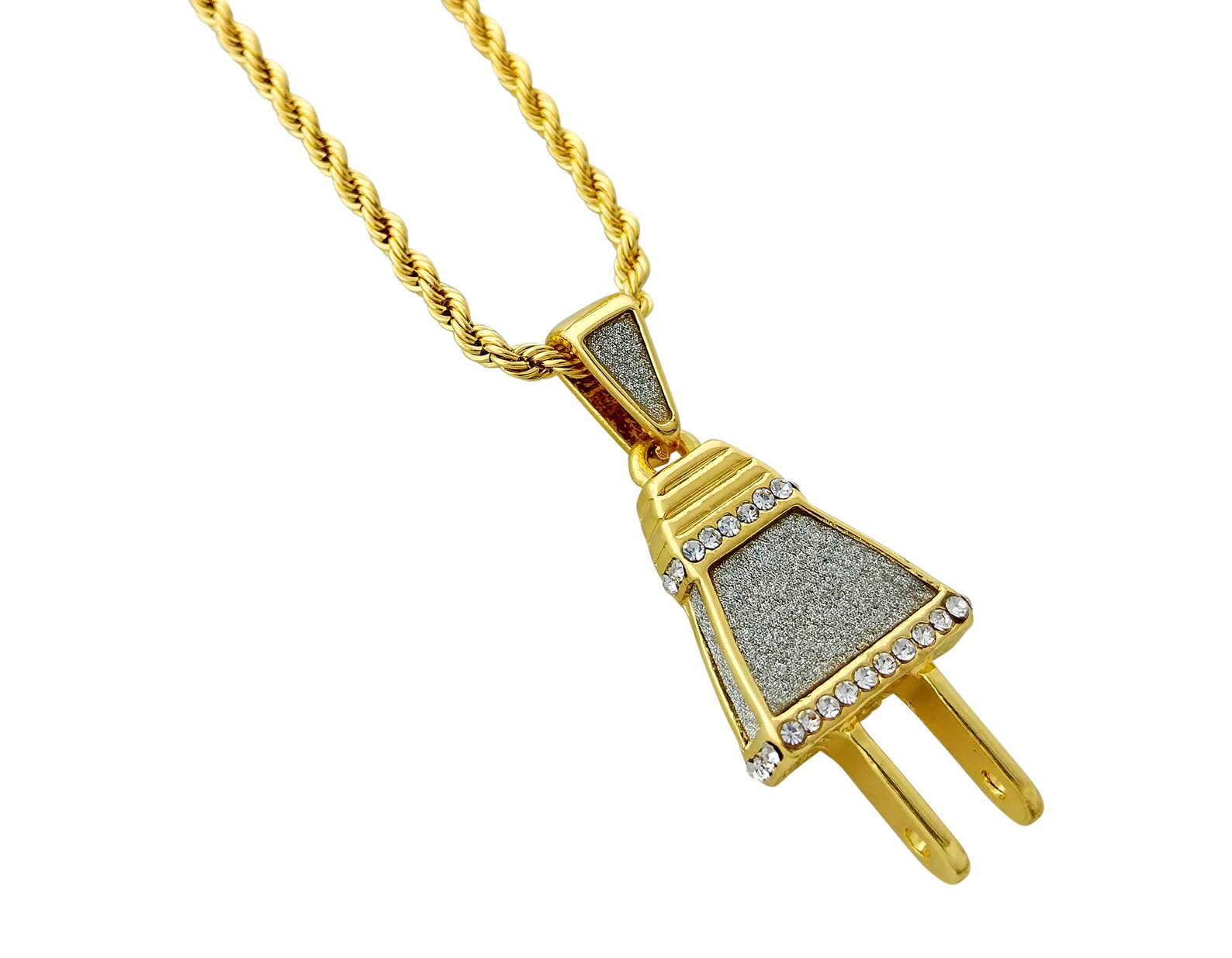 18k Gold Plated Electric Plug Mini Pendant Necklace with Etsy