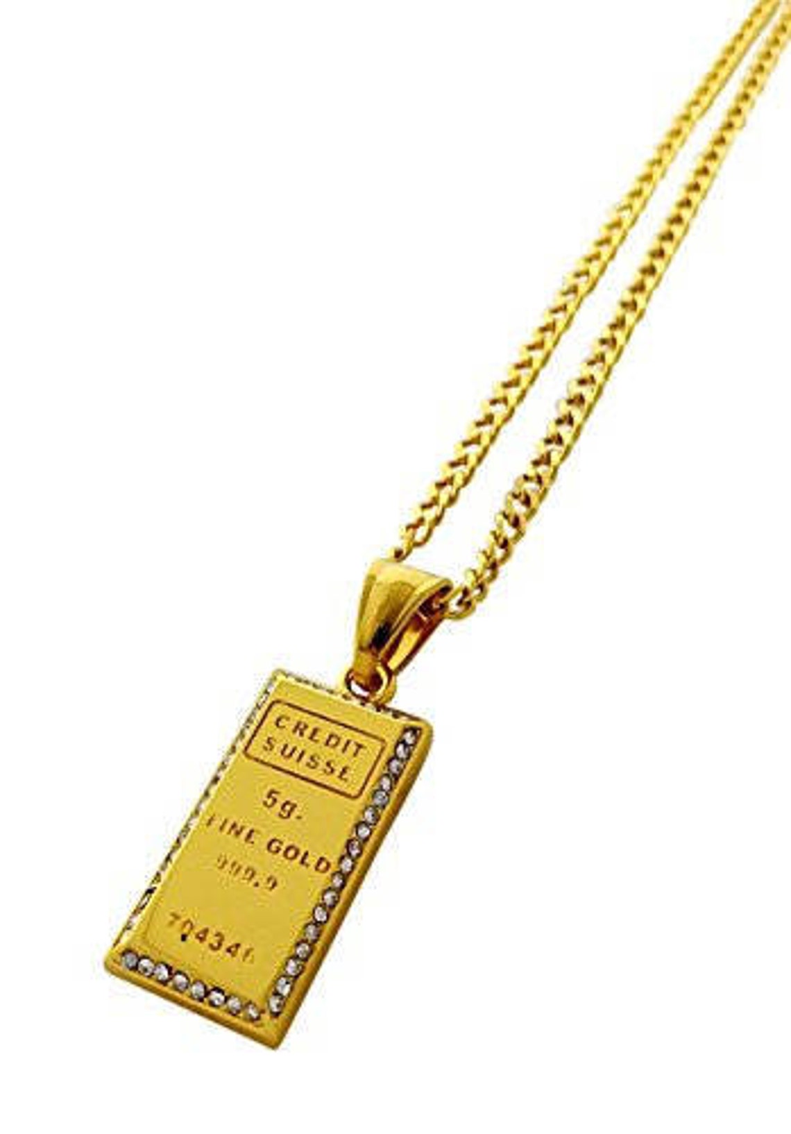 18k Gold Plated Stainless Steel Mini Gold Bar Pendant Necklace Etsy