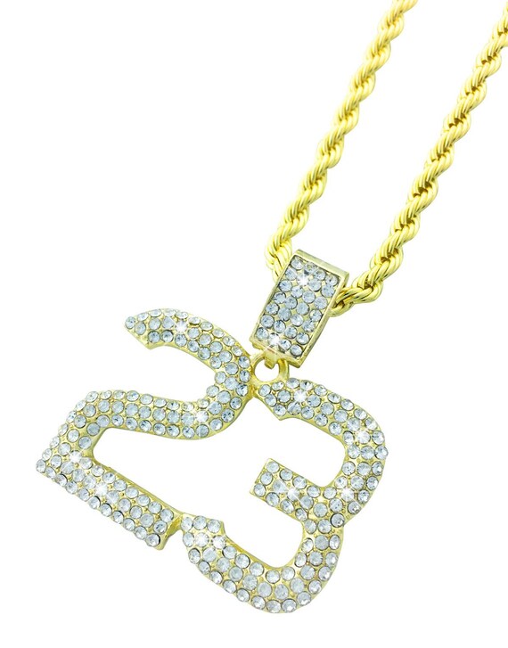 number 23 gold pendant