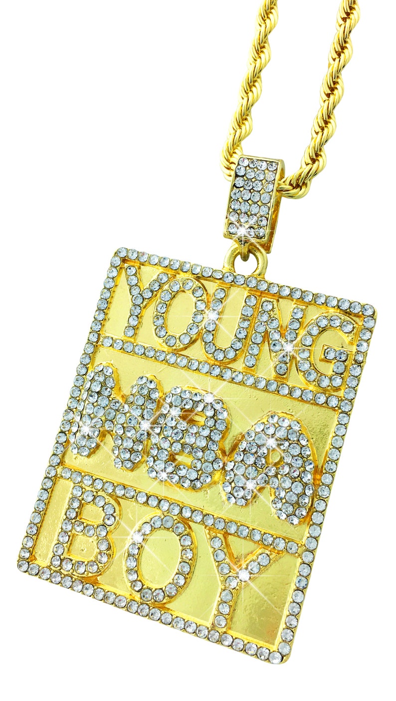 Cz Diamond Young Boy Never Broke Again Pendant Necklace